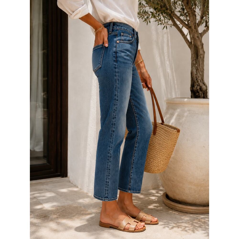 pistola Straight Leg Charlie Jeans in Medium Blue - Picture 2 of 16
